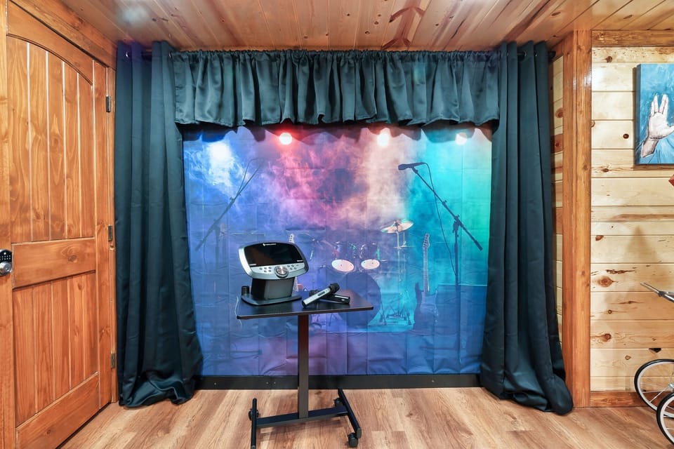 Karaoke machine with a spot-light feel- your private karaoke stage awaits!