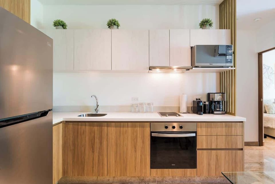 Fully equipped kitchen for long stays

