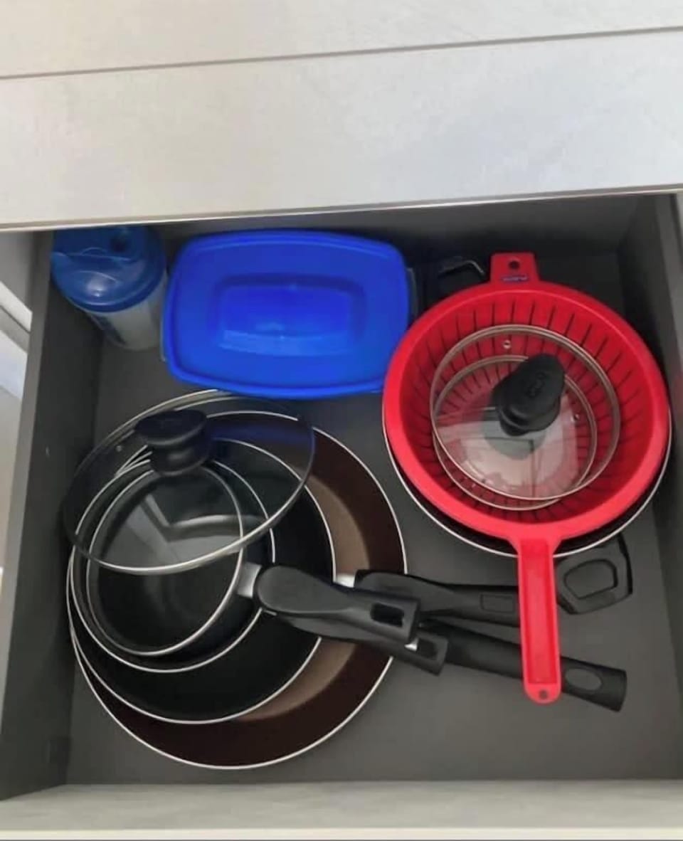 Cookware and kitchen essentials provided.