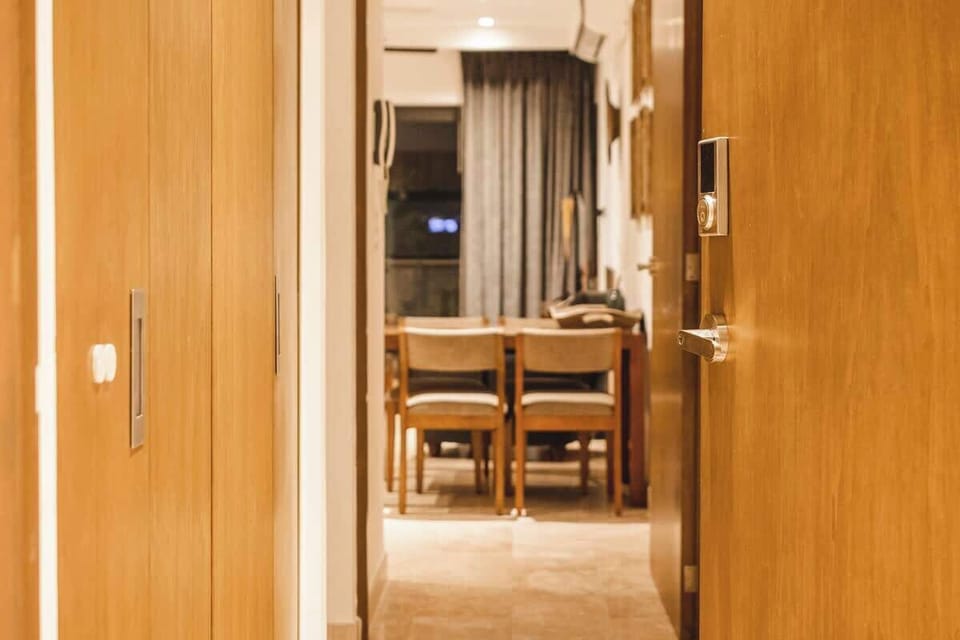 Private dining area within the apartment.