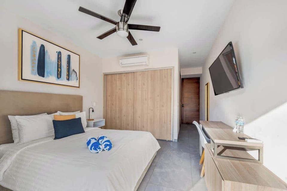 Comfortable bedroom; a restful night awaits.