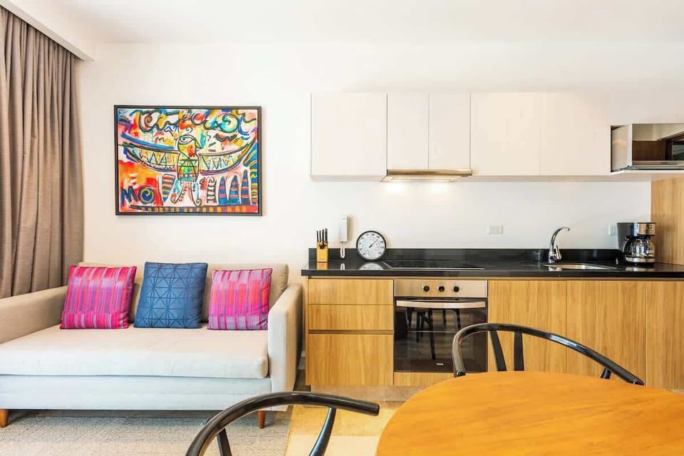 Living room and kitchen