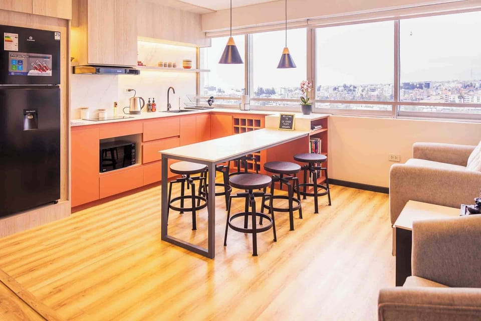 Shared fridge, microwave