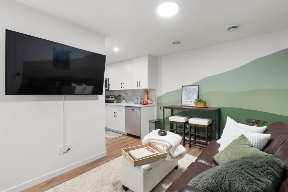 Tv and dining area view