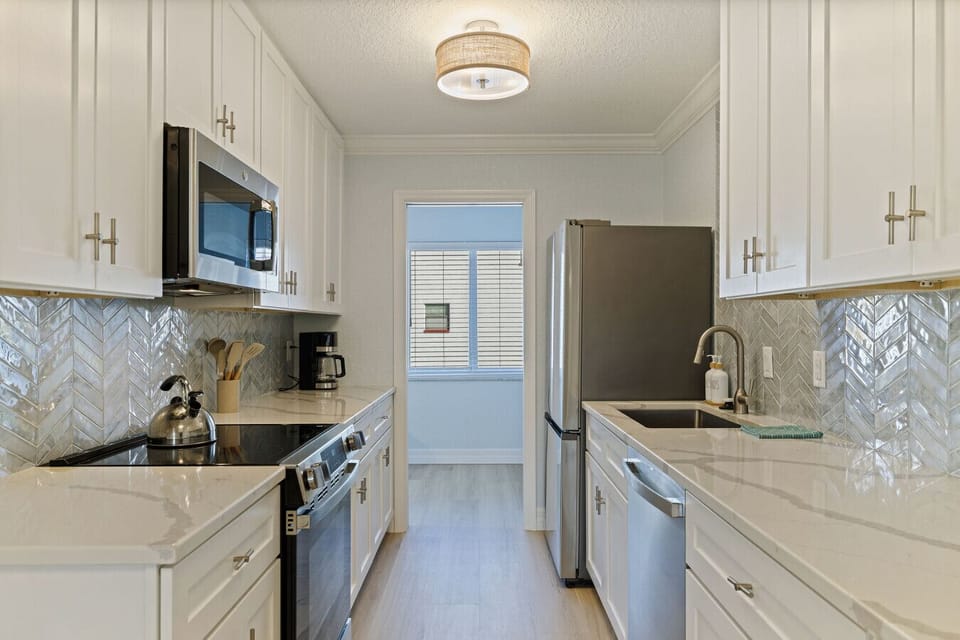 Beautifully renovated kitchen with everything you need to prepare meals during your stay