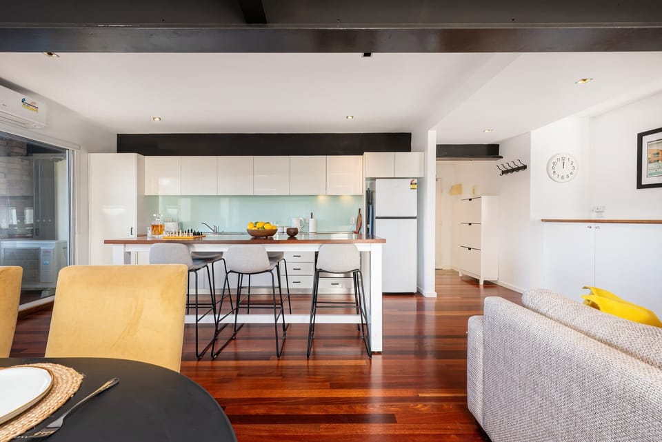 High table in kitchen area