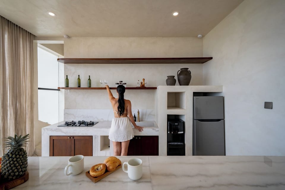 Villa, 2 Bedrooms, Private Pool, Ocean View | Private kitchen | Coffee/tea maker, fridge, highchair, cookware/dishes/utensils