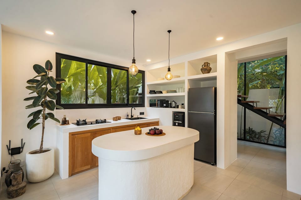 Villa, 1 Bedroom, Private Pool, Pool View | Private kitchen | Fridge, microwave, coffee/tea maker, cookware/dishes/utensils