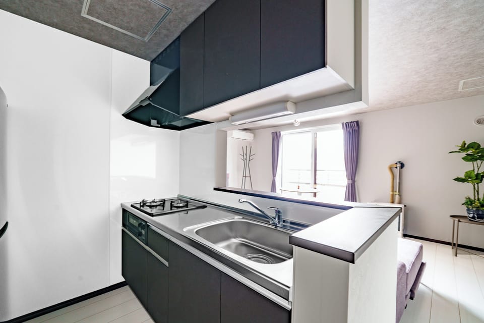 Apartment | Private kitchen | Fridge, microwave, stovetop, rice cooker