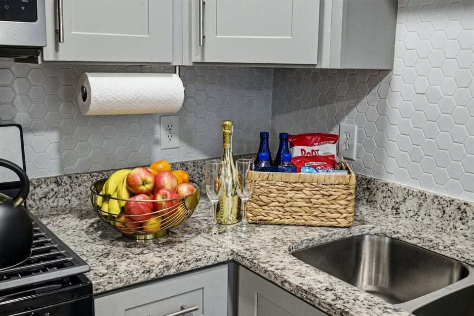 Complimentary welcome basket, thoughtfully provided and restocked for every guest