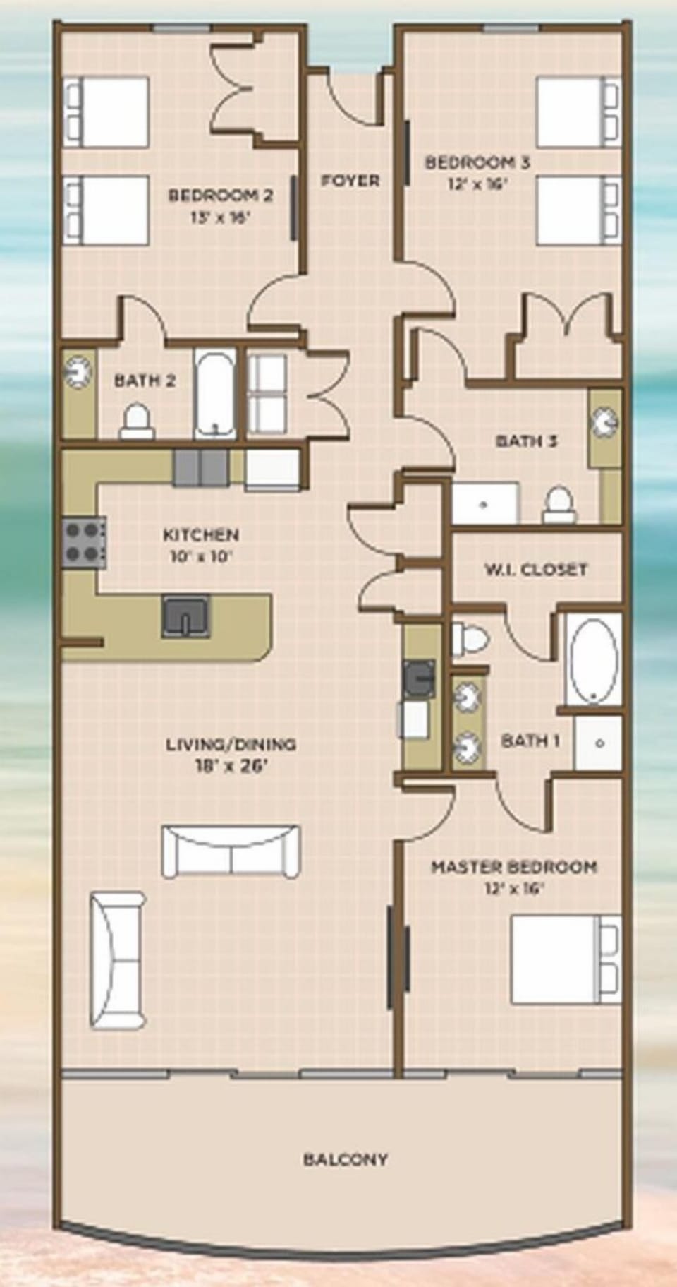 Condo, 3 Bedrooms | Property map
