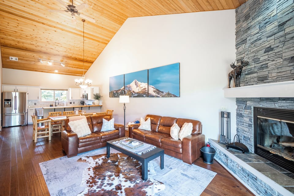 Living Area with Vaulted Ceilings