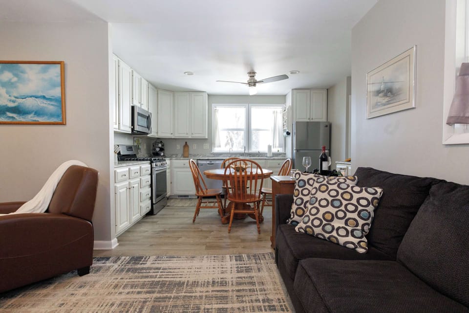 Open concept living room and kitchen, perfect for relaxing and spending time together.