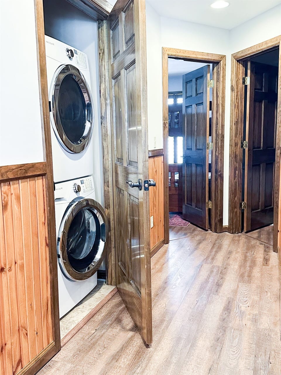 There are 2 full-size washers and dryer sets to keep travel with a large group easy (top and lower levels)