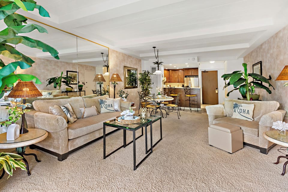 Bright, breezy, and made for island living Unwind in a spacious living room where comfort meets coastal charm. Your perfect place to relax after a day in paradise.