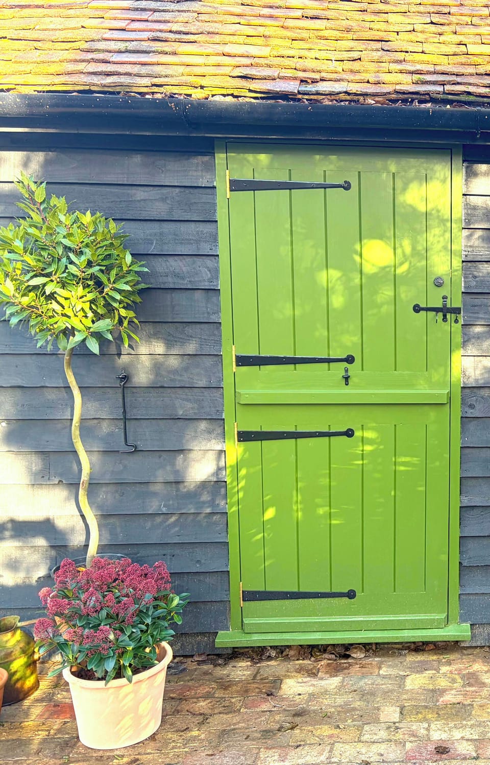 The barn door to your bedroom opens out onto a small, south facing patio. 