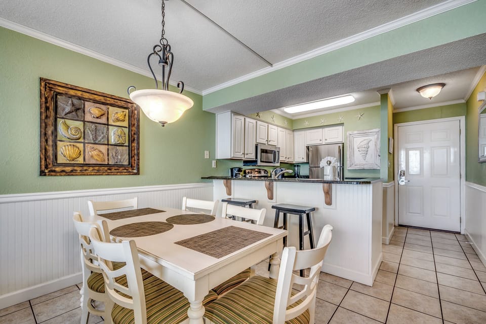 Dining table with seating for six
