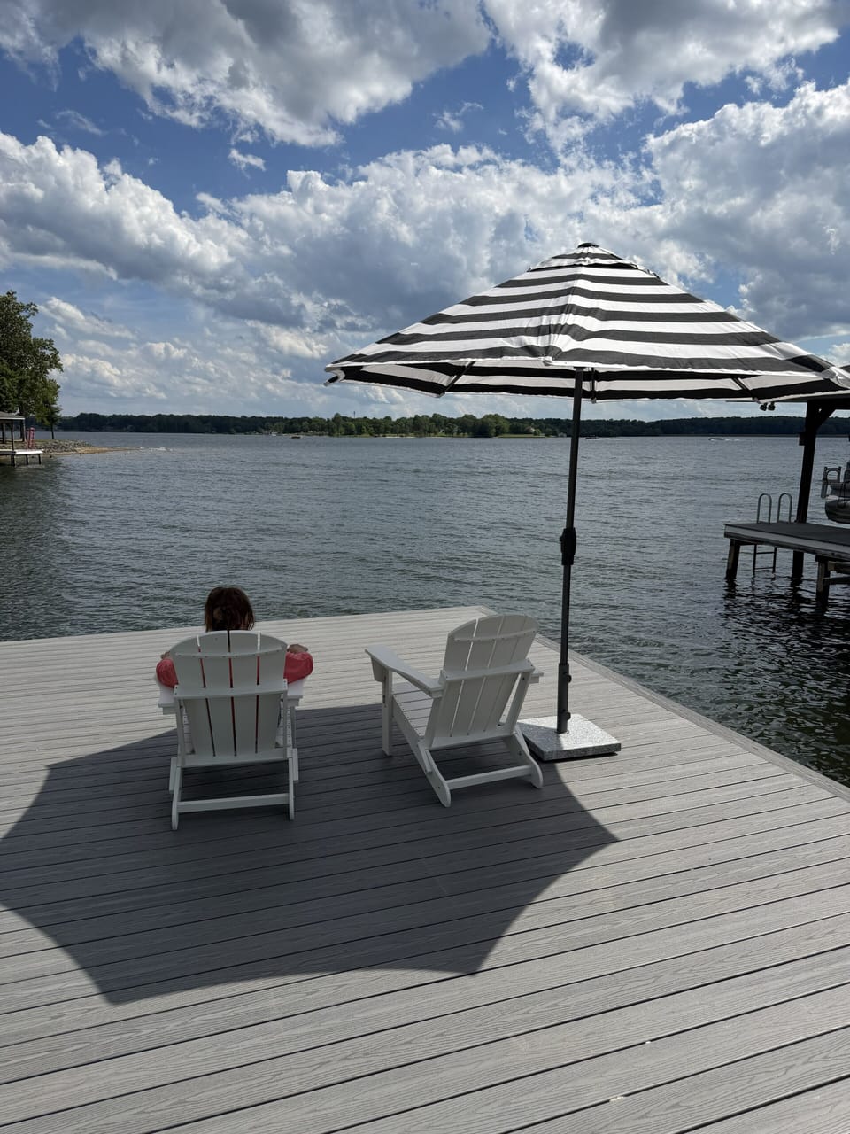 View off the front of the boathouse on the lower-level.