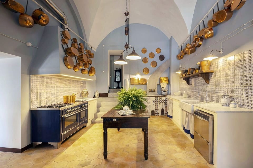 The superb, character-filled main kitchen, where the resident chef will prepare your meals.