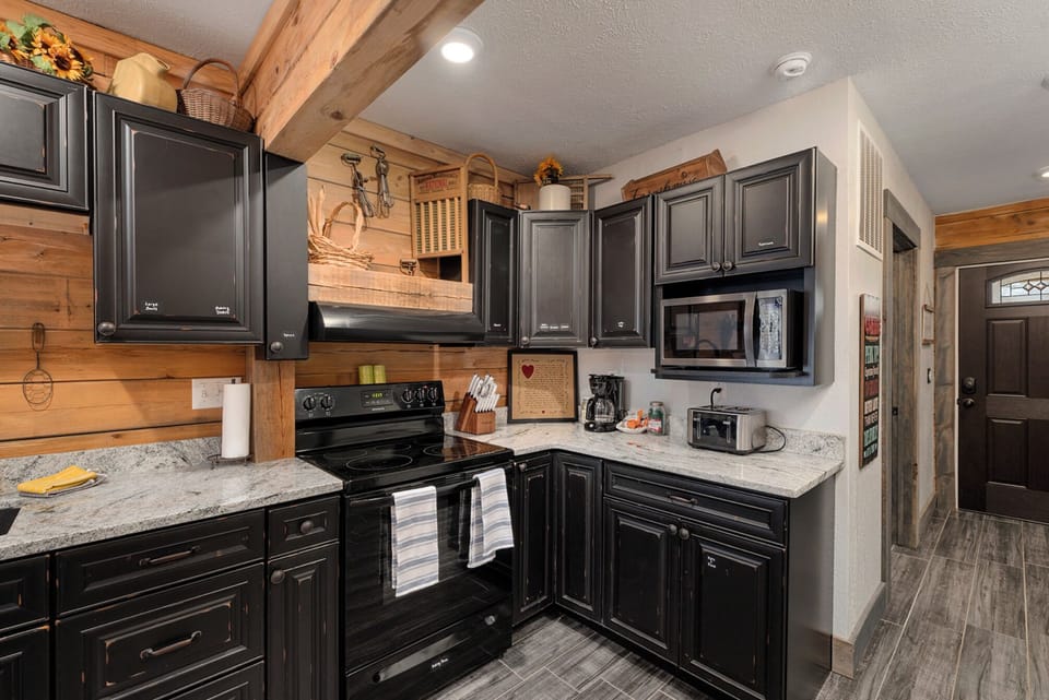 Modern kitchen, coffee, sugar and tea available.