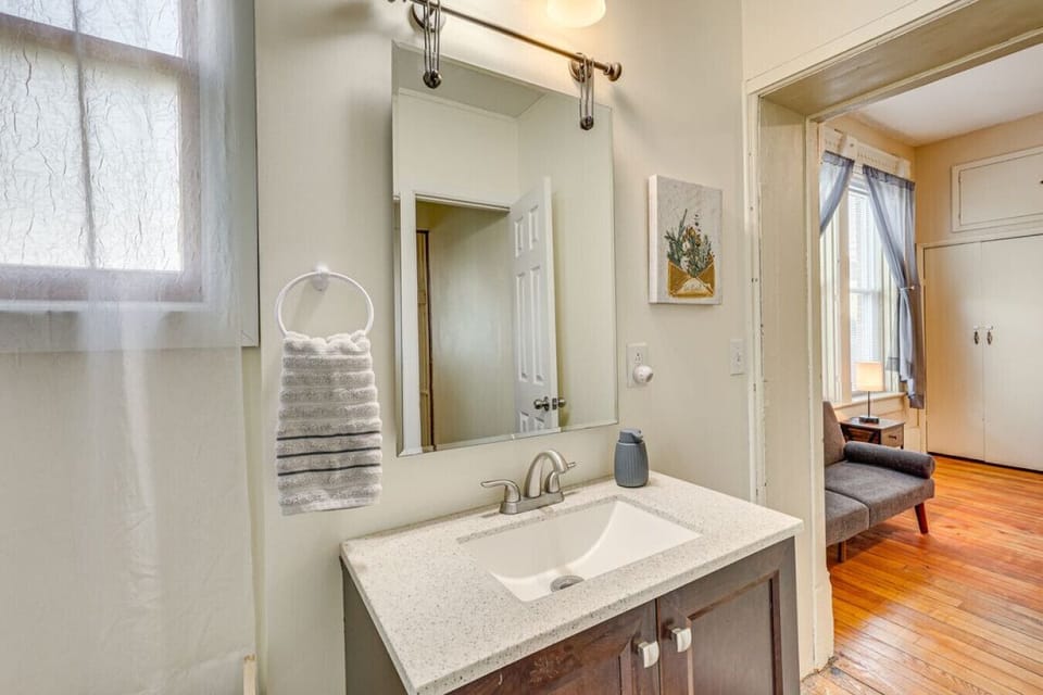 Full Bathroom | Modern Vanity | Wood Floors