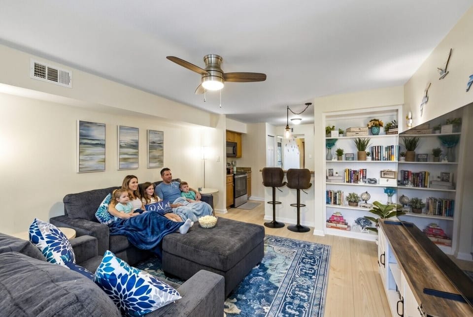 Comfortable seating with a relaxed beach-house vibe