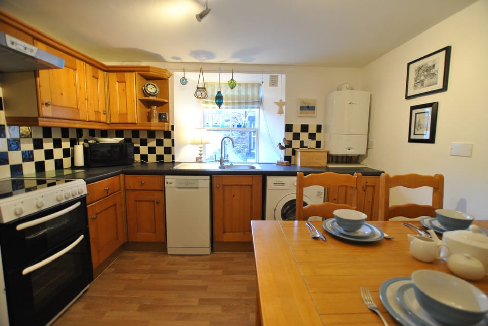 The kitchen has all expected appliances