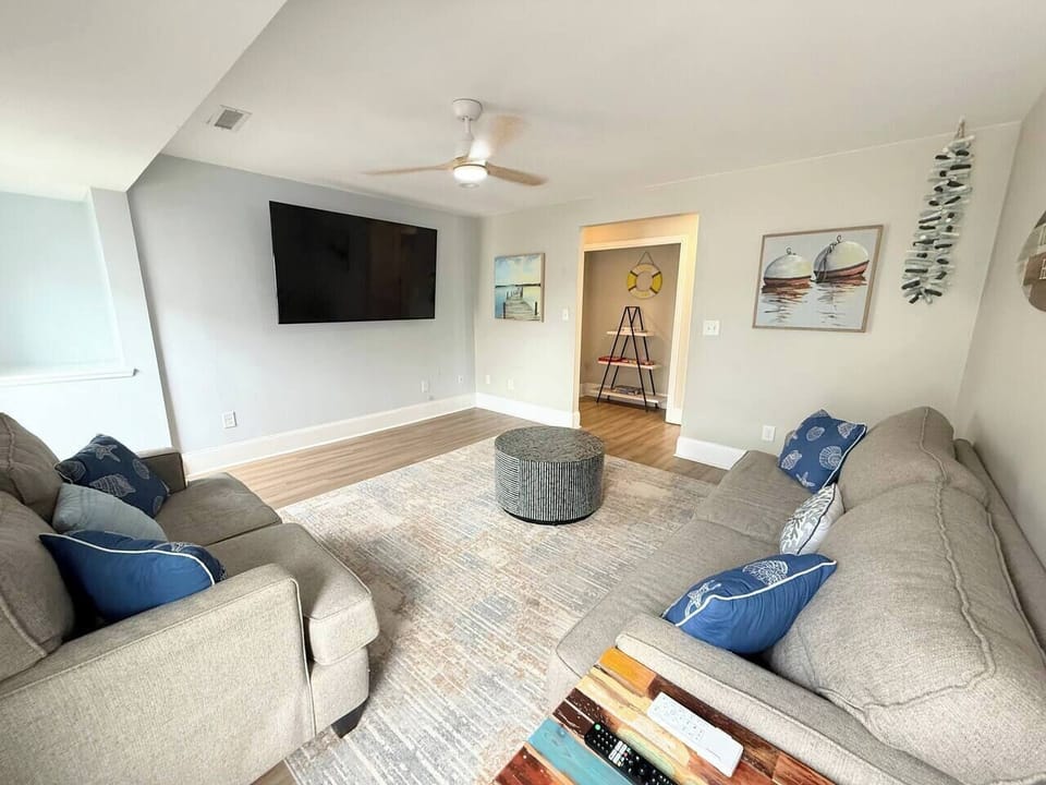 Cozy living room with smart tv