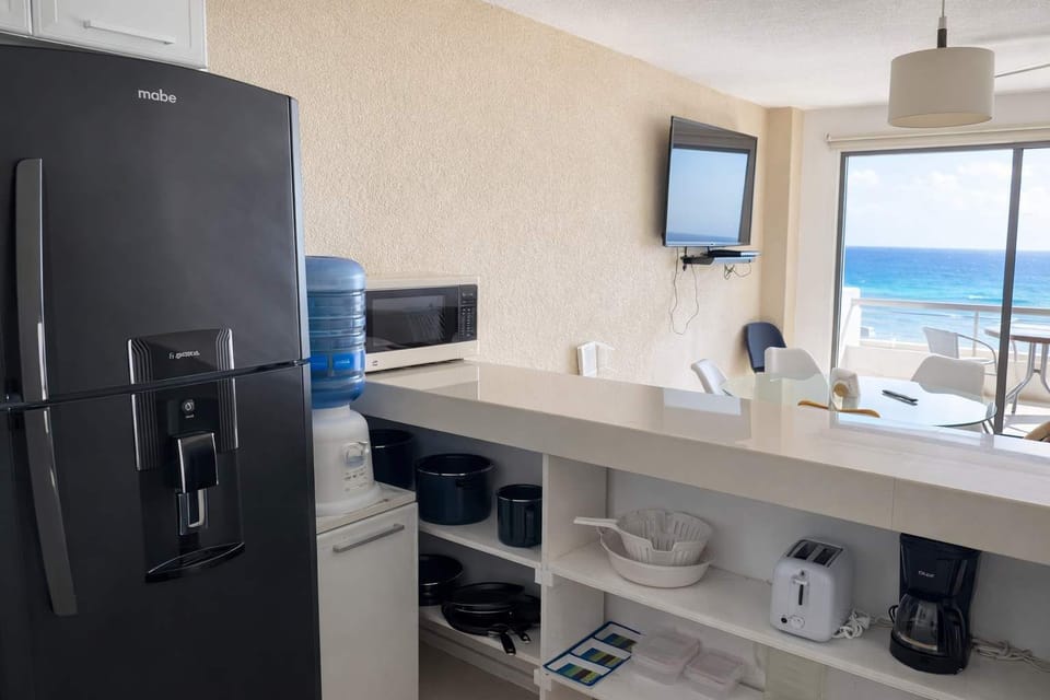 Kitchen with ocean view