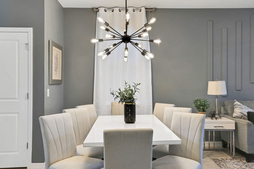 Dining area with seating for 8