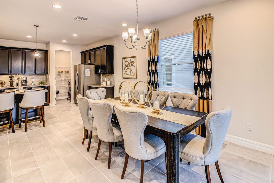 Dining area with seating for 8