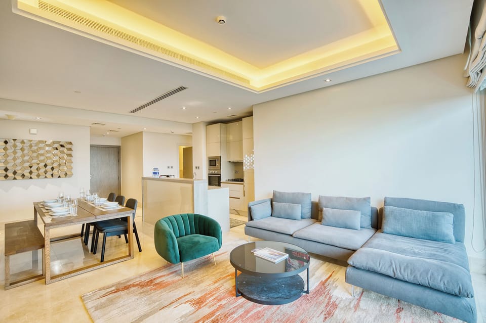 Luxury Apartment, Multiple Beds, Sea View, Beachfront | Living area