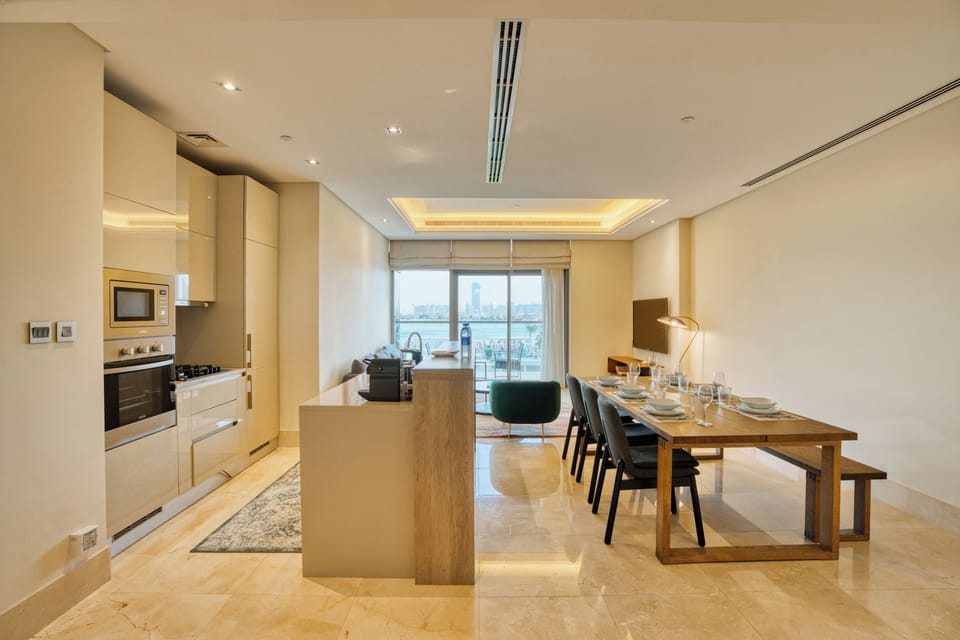 Luxury Apartment, Multiple Beds, Sea View, Beachfront | Private kitchen | Full-size fridge, microwave, oven, stovetop