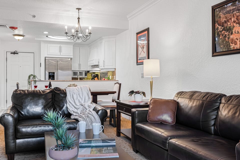Open-concept living and dining area.