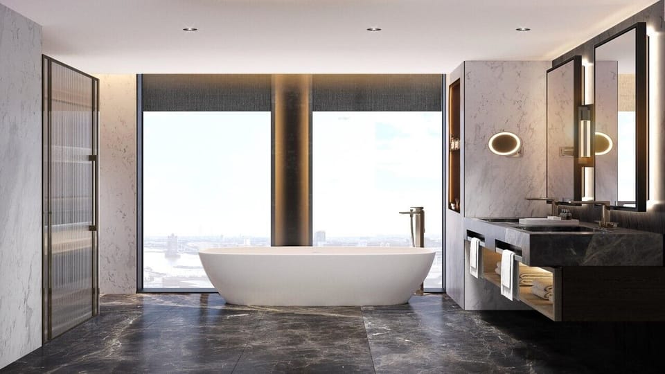 Signature King Room | Bathroom | Shower, designer toiletries, hair dryer, bathrobes