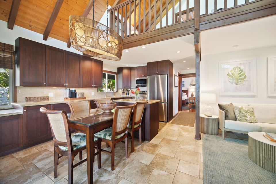 Kitchen and living room connection provide ample space for enter