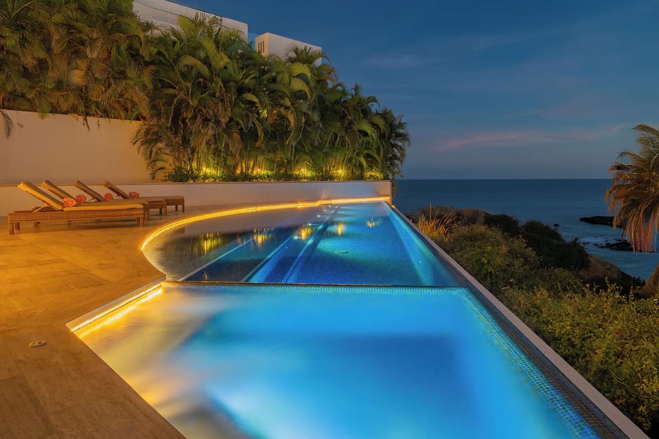 Infinity pool with ocean views