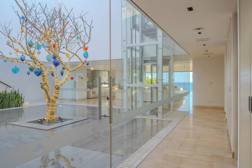 Villa interior with elevator