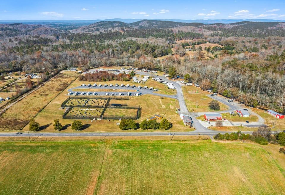 Drone view of Cedar Creek RV & Outdoor Center!