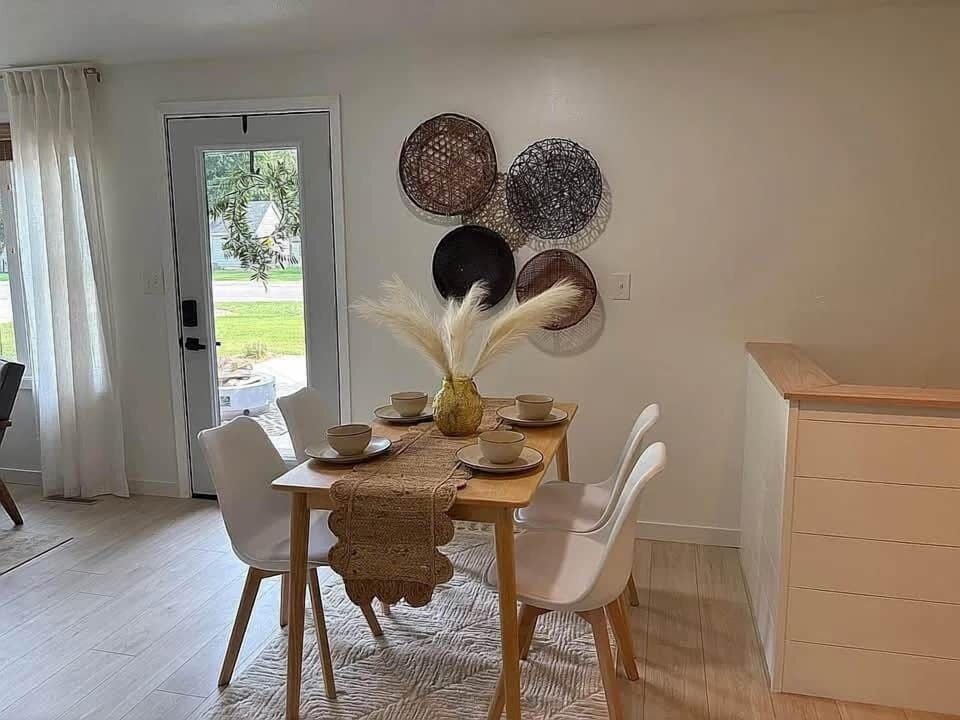 Enjoy meals together at the table located in the open concept kitchen.