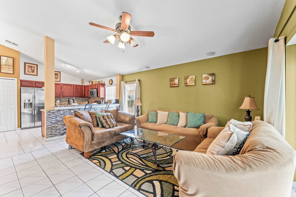 Cozy living space with comfy seating and Smart TV
