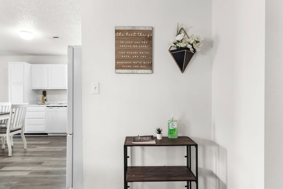 Entryway with a console table to keep your keys and essentials organized.