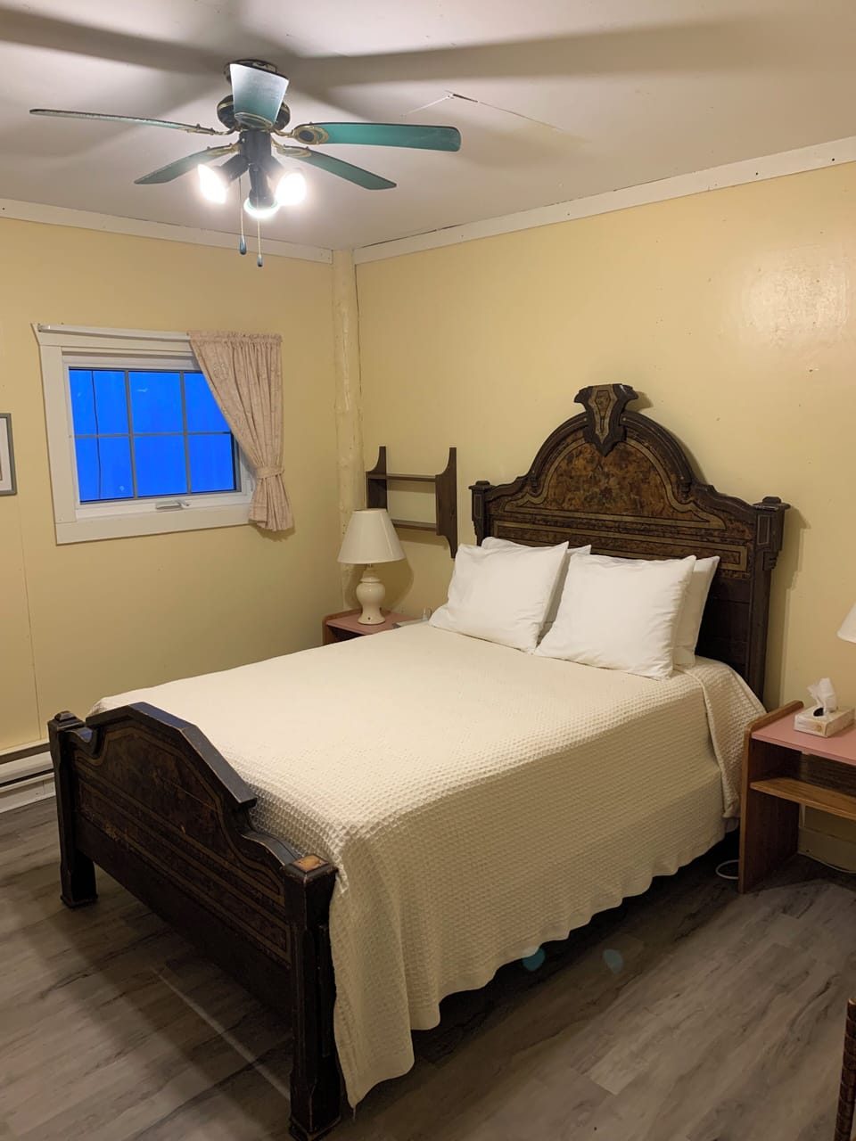 Barn 3 is a ground level room with double bed and a refrigerator