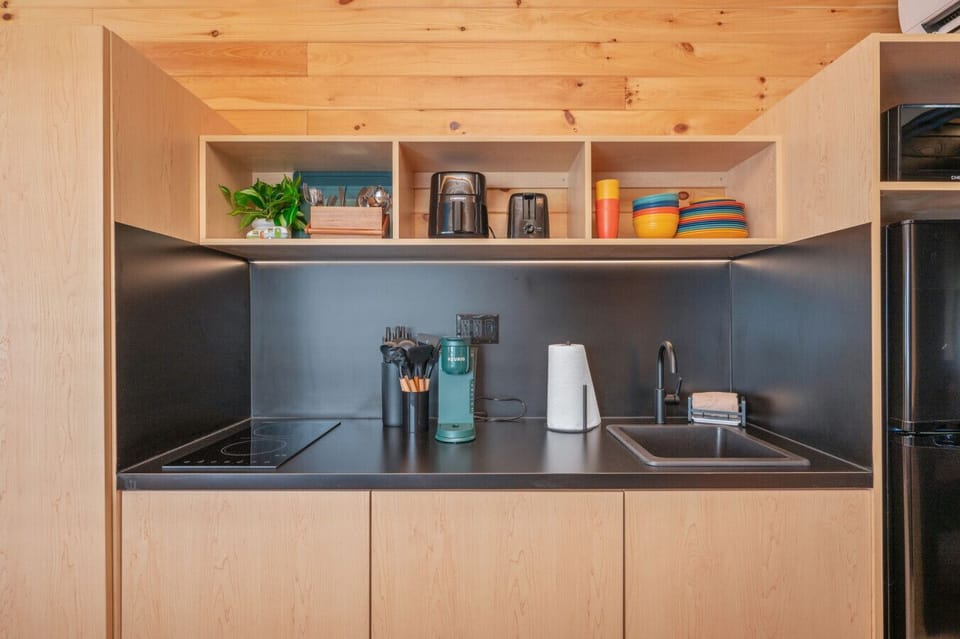 A cozy corner to whip up simple meals in your cabin kitchen.