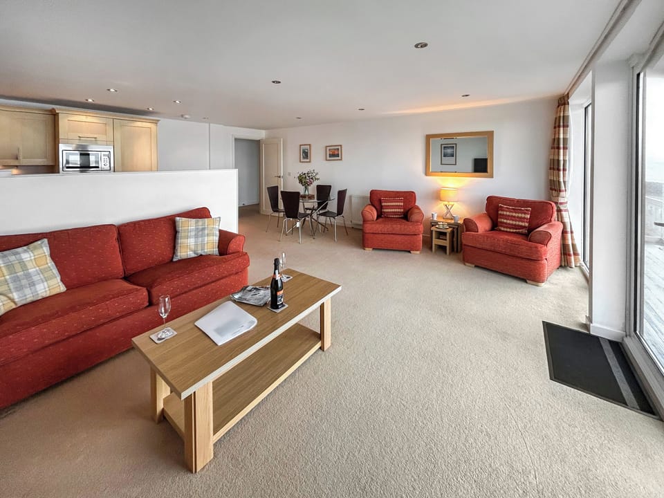 Open plan living space | Flat 2, Newquay
