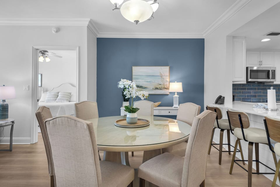 Enjoy a meal at the dining table