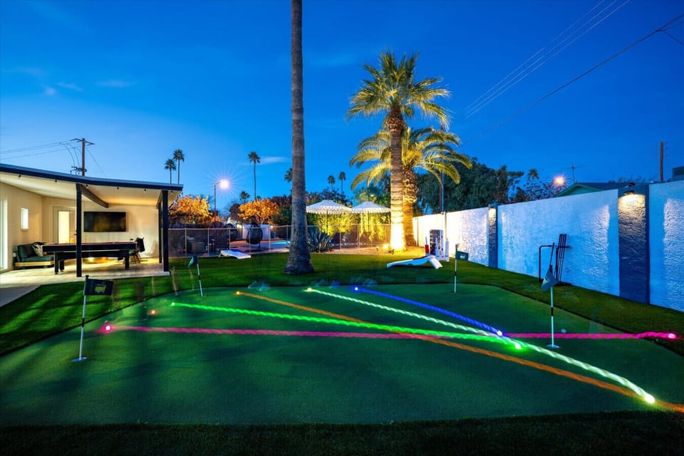 Resort-Style Yard Under the Lights