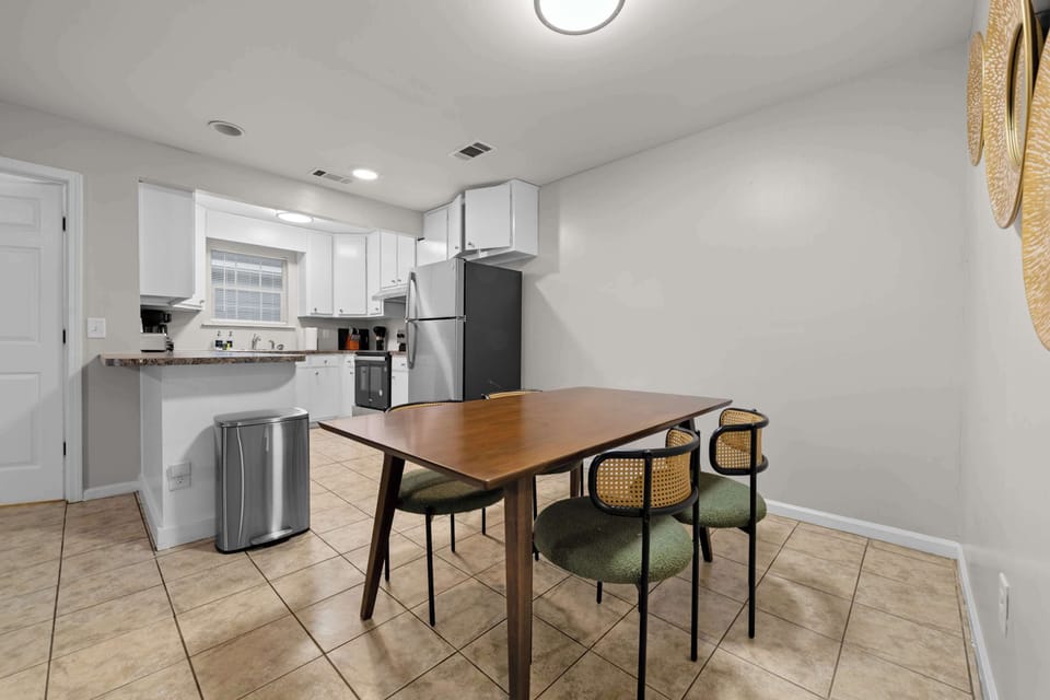 Beautiful wooden finishes and natural light make this an inviting corner for your morning coffee.