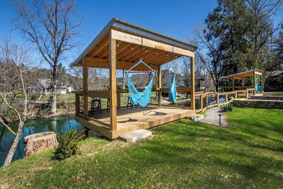 Relax on our 2 decks, overlooking the Little River.