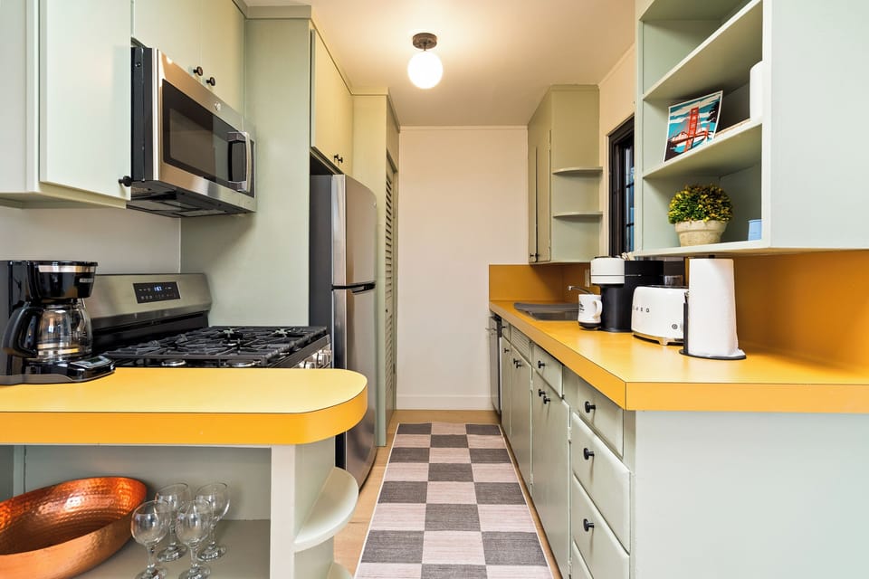 Fully equipped kitchen for real cooking.